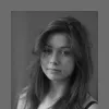 black and white picture of woman with long hair